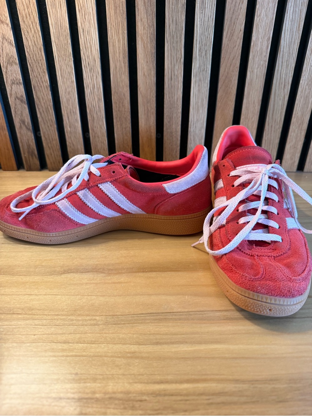 adidas Handball Spezial Bright Red Clear Pink Sneakers Size 7